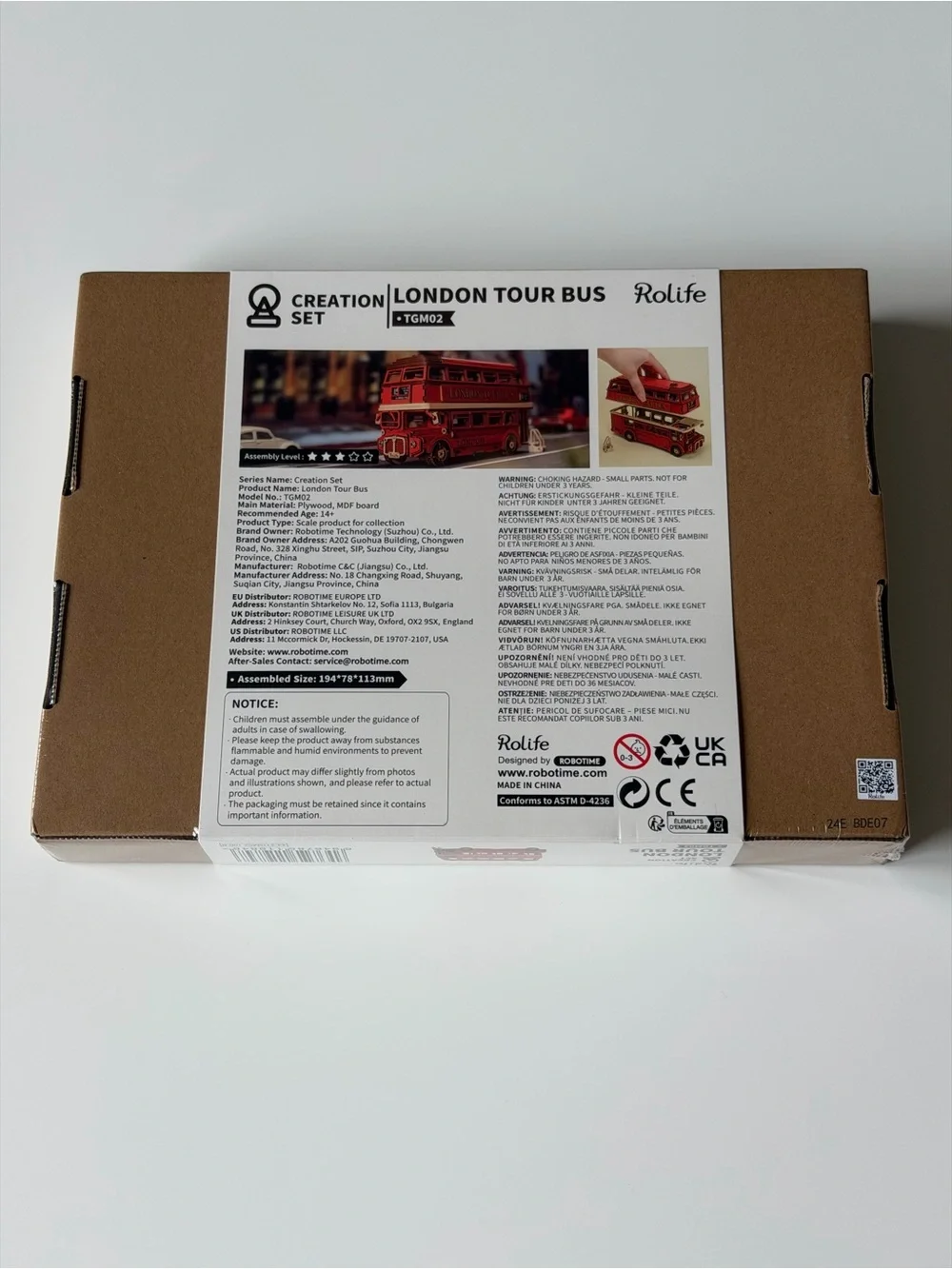 Rolife 3D Puzzle Creation Set - Red London Tour Bus - New
